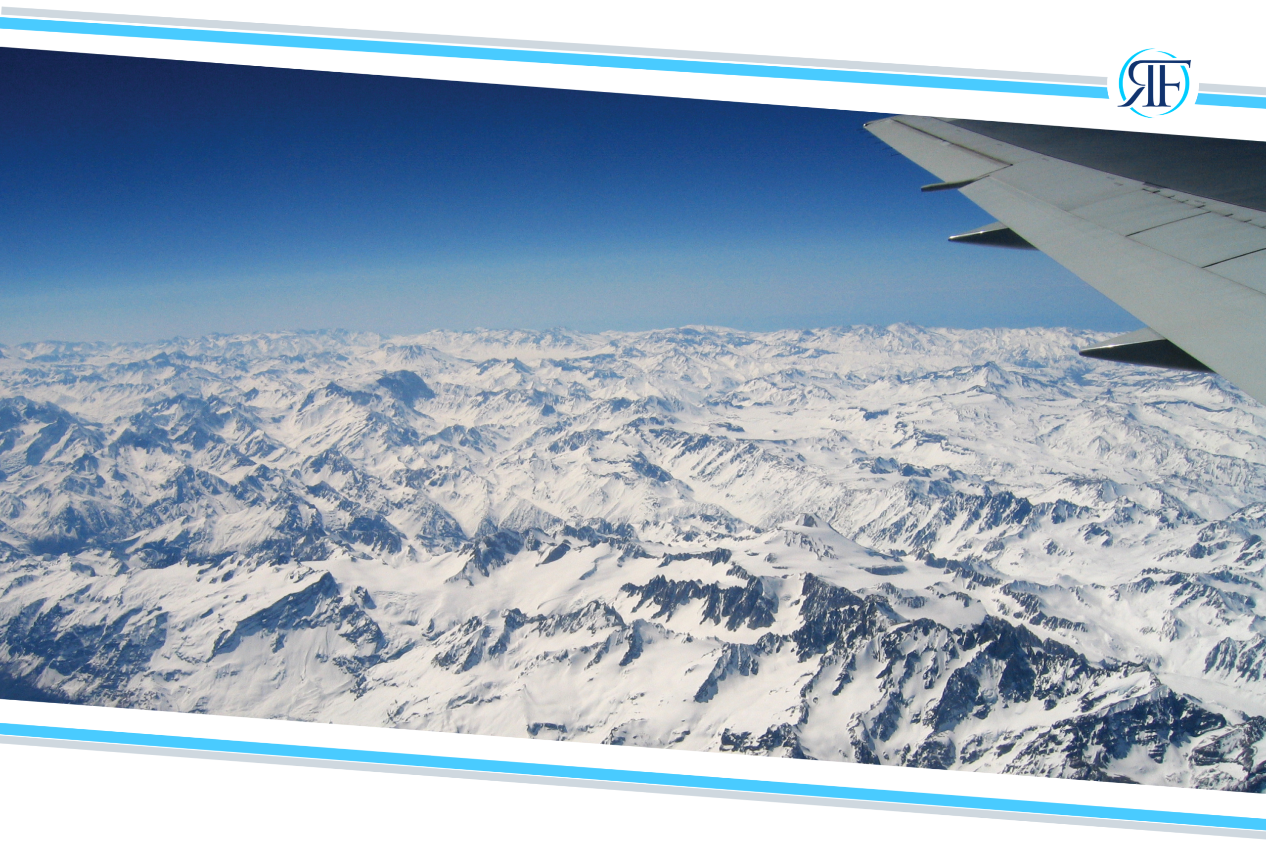 Repatriation Planning for Expats blog photo showing a plane wing over the Swiss alps