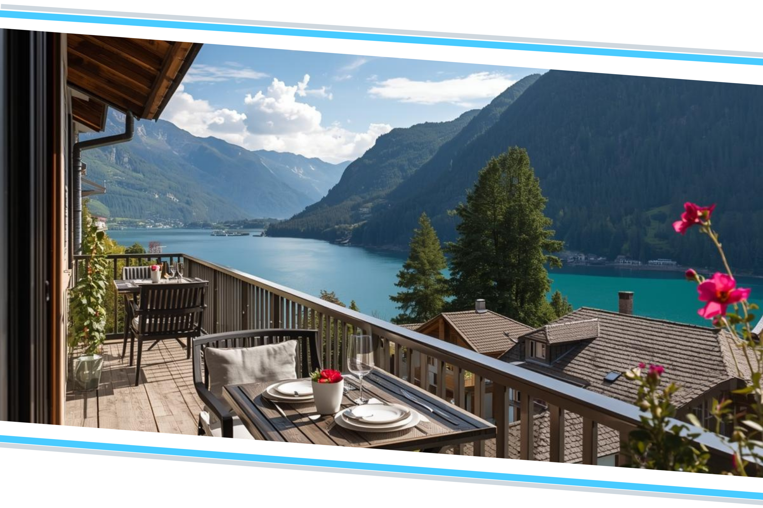 Retirement Planning Questions blog photo of view from balcony in Switzerland looking out over lake