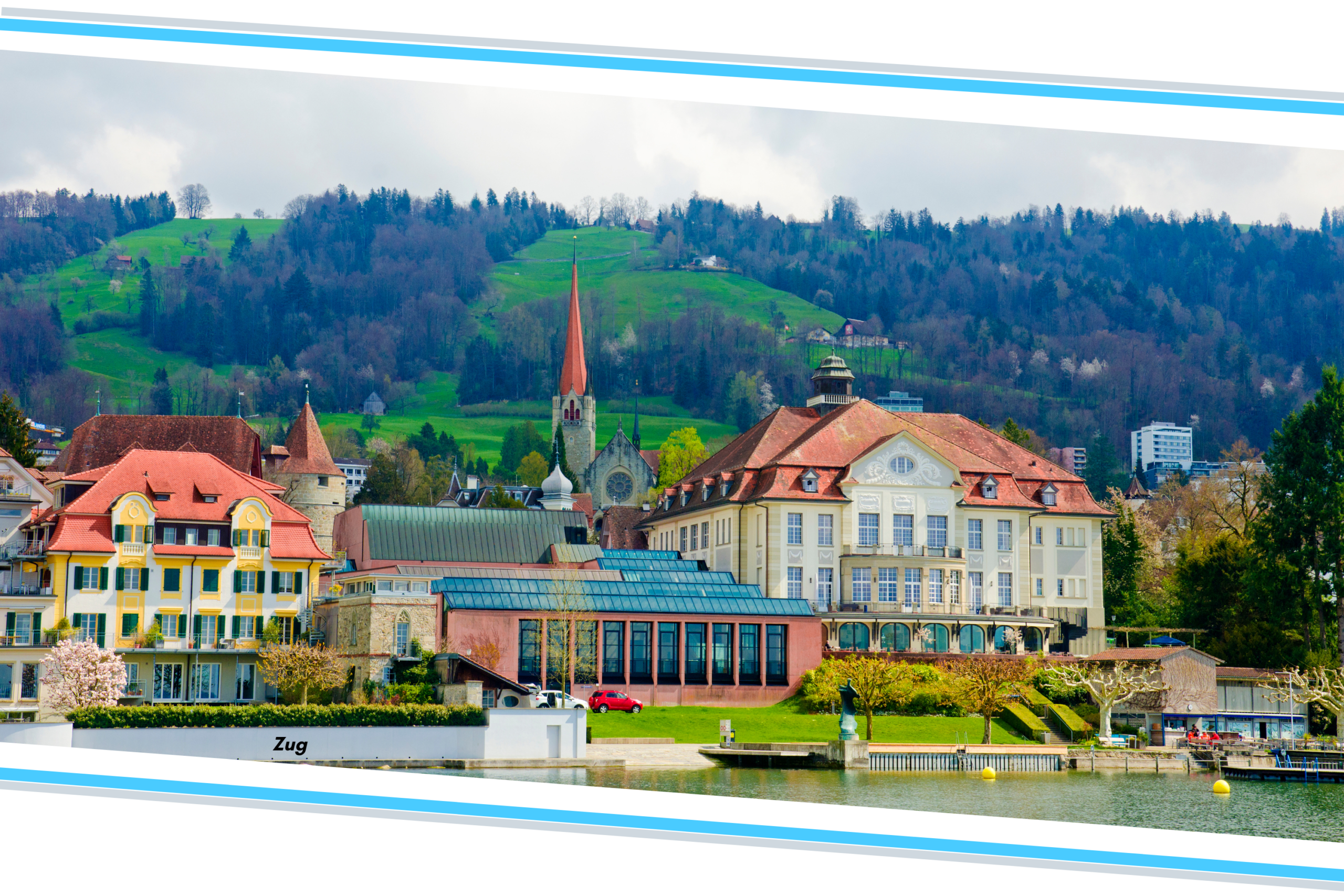 embankment of Lake Zug in the city of zug, blog photo for financial planner for expats in switzerland